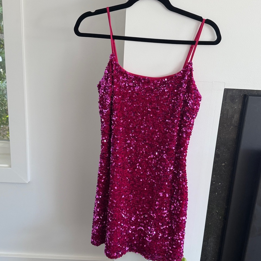 BP Fuchsia Sequin Homecoming Prom Dress